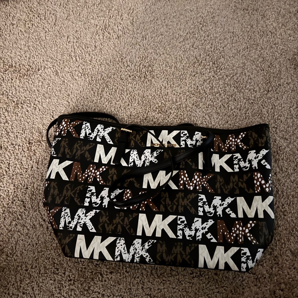 Michael Kors Black and White Logo Tote